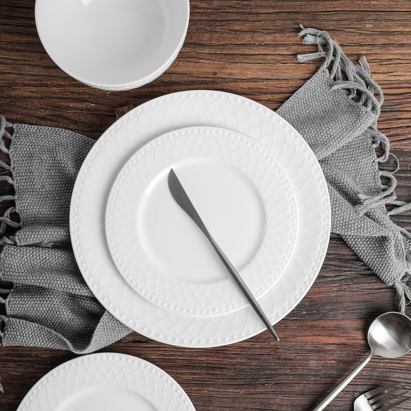 Stone Lain Alexandria 32-Piece Dinnerware Set Bone China, White - Image 4